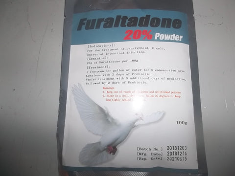 Furaltadone 20% pdr (100 grams) Pigeon Supplies Plus line
